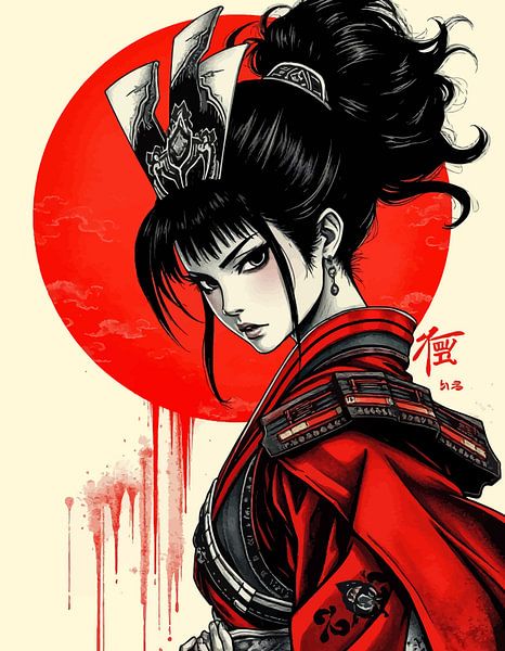 Japanischer weiblicher Samurai 6 von MIROKKU