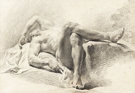 Männlicher liegender Akt (Akademiestudie),  Um 1800 von Atelier Liesjes