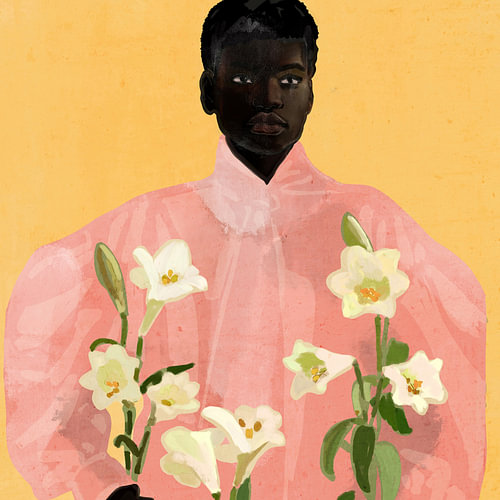 Girl Holding Flowers 2