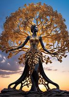 goldener Baum und Frau