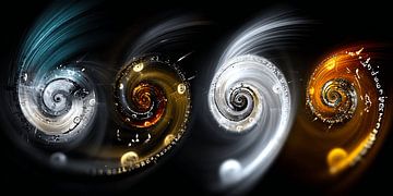 Tijdspiralen | abstracte wanddecoratie van Karina Brouwer
