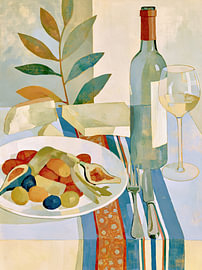 Mediterranean Scene in Pastels by Bert Nijholt
