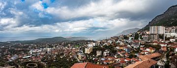 Kruja mountains and village in Albania by Werner Lerooy