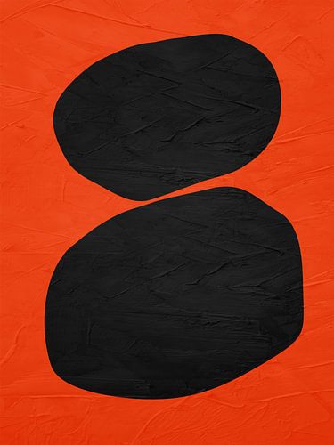 Organische geometrische abstracte kunst in aardetinten