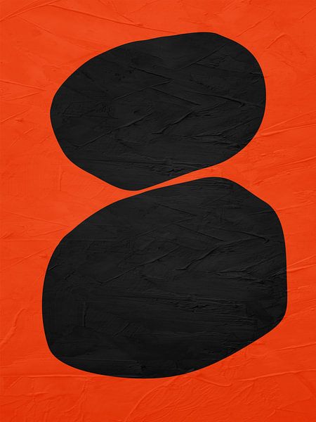 Organic geometric abstract art in earth tones by Online Arts