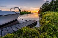 Sonnenuntergang am vertäuten Boot von Dafne Vos Miniaturansicht