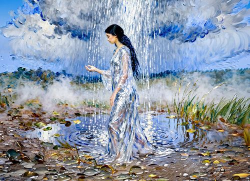 Nephele, godin van de wolken en de regen uit de Griekse mythologie