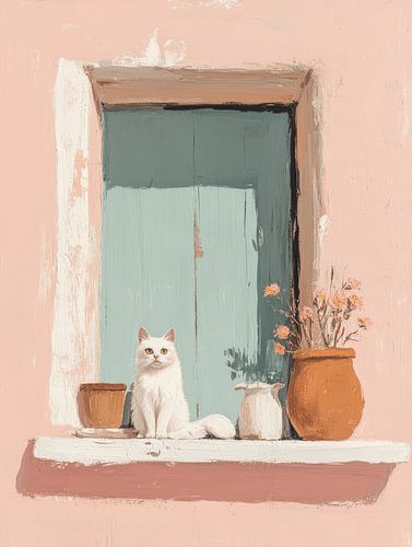The cat on the windowsill by Studio Allee