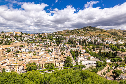 Panorama von Albaicín und Sacromonte in Granada
