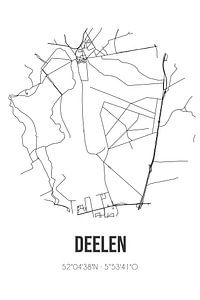 Deelen (Gelderland) | Karte | Schwarz und weiß von Rezona