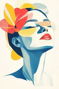 Femme avec des fleurs