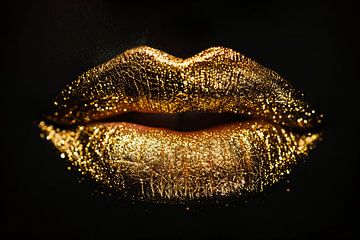 Dramatische Gouden Glitter Lippen Close-up van Art & Soul Creations