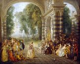 Jean-Antoine Watteau - Les Plaisirs du Bal von 1000 Schilderijen Miniaturansicht