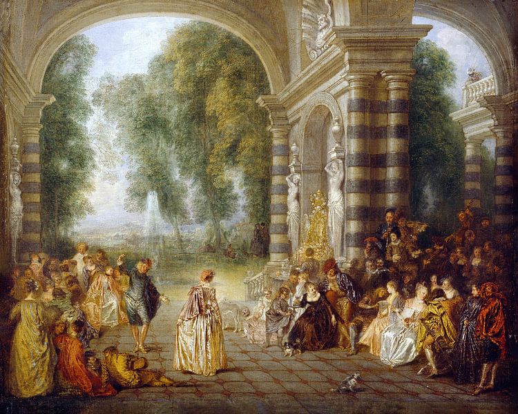 Jean-Antoine Watteau - Les Plaisirs du Bal par 1000 Schilderijen