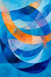 Wellen der Farben im Blau-Tanz von Poster Art Shop