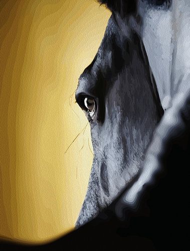 Majestueuze paardenoog close-up kunst