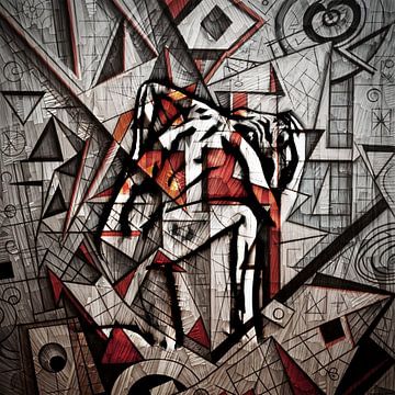 Overdenking (kunst, kubisme) van Art by Jeronimo