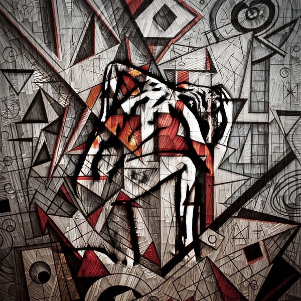 Contemplation (art, cubism) by Art by Jeronimo