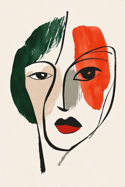 Gezicht van kleuren - Maskers van zijn van Poster Art Shop