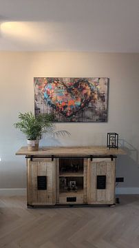 Customer photo: Abstract Heart Painting | Emotional Colour Surge by Art Whims