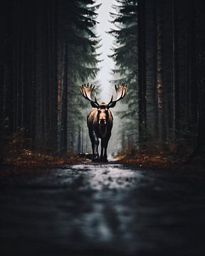 Élan dans la forêt sur fernlichtsicht