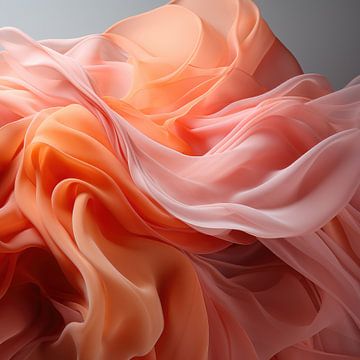 Silent Silk Dance - Peach Fuzz Abstract Flow #4 sur Ralf van de Sand