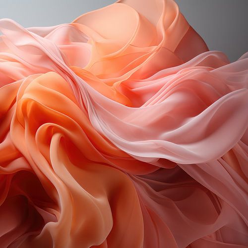 Silent Silk Dance - Peach Fuzz Abstract Flow #4