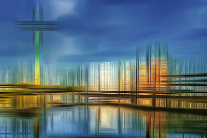 Düsseldorf Rijn Abstractie van Dieter Walther