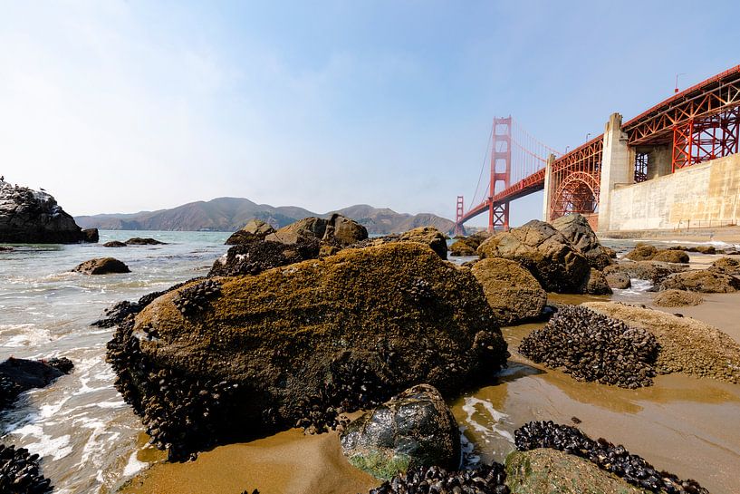 Gold Gate Bridge Rocks 2 - San Francisco by Remco Bosshard