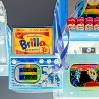 Pop art in blauw en geel