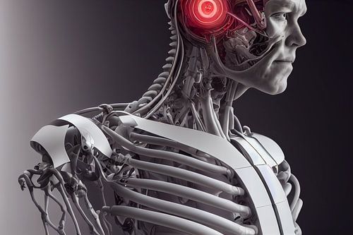 Cyborg Skelet Menselijke Anatomie Achtergrond