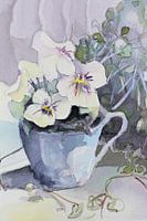 Violets Still Life Watercolor