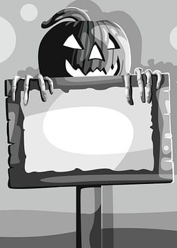 Graue Halloween-Plakatwand von Rizky Dwi Aprianda