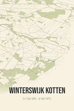 Vintage landkaart van Winterswijk Kotten (Gelderland) van Rezona