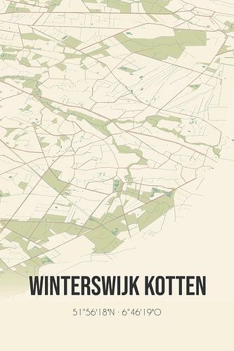Vintage landkaart van Winterswijk Kotten (Gelderland)