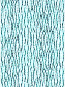 Visgraat behang "Zee'' 100% (abstract aquarel schilderij streepjes turquoise blauw handgemaakt 