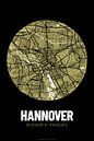 Hannover – City Map Design Stadtplan Karte (Grunge) von ViaMapia Miniaturansicht