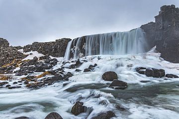 Öxarárfoss waterfall van Andreas Jansen