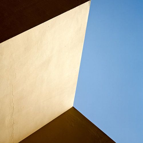 Viereck in Blau, Gelb und Braun