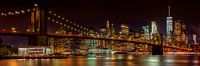 MANHATTAN SKYLINE & BROOKLYN BRIDGE Idyllische Nachtansicht von Melanie Viola Miniaturansicht