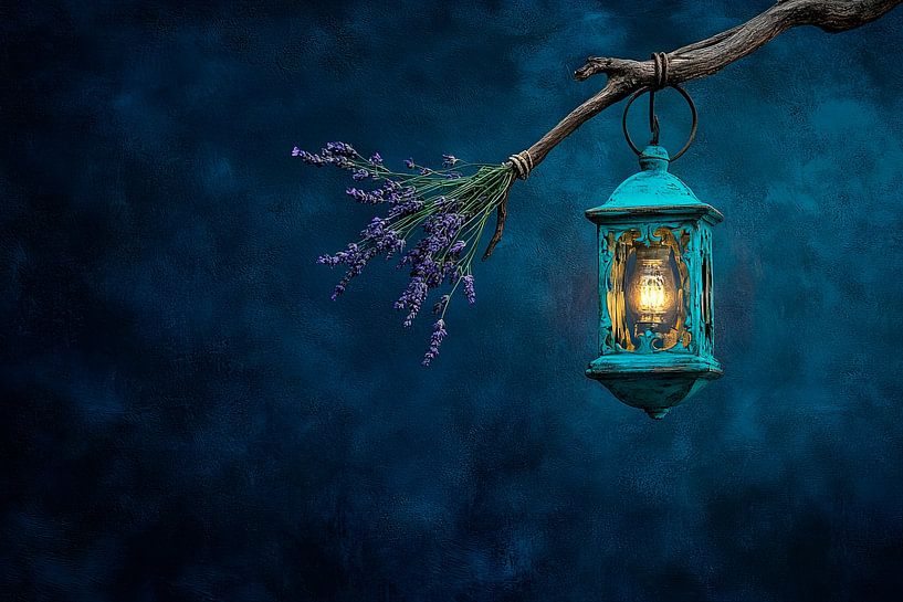 Laterne mit Lavendel von Poster Art Shop