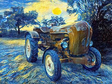 Tractor Porsche Styl door van Gogh van Christian Lauer