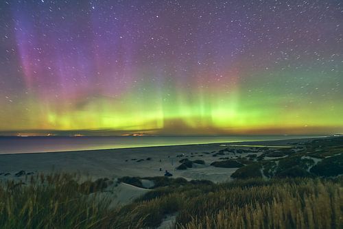 Northern lights over the Danish North Sea coast