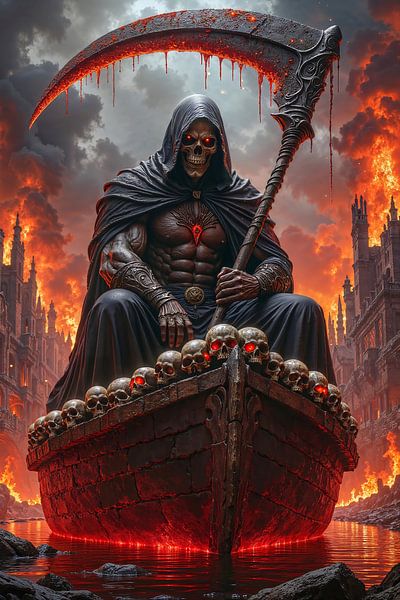 NECROTHAR: The Grim Reaper in the Boat of Damnation by INFERAURUM