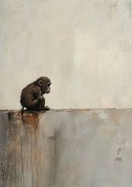 Aap | Schattige aap in aardetinten