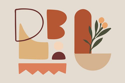 Moderne abstrakte Collage in Erdtönen