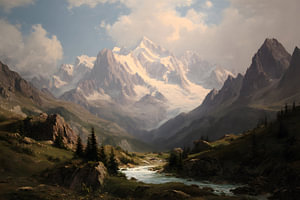 Grünes Tal und ewiger Schnee