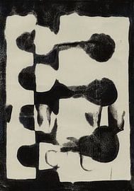 Abstract organic shapes in black and white no. 2 by Dina Dankers