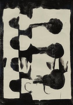 Abstracte organische vormen in zwart-wit nr. 2 van Dina Dankers