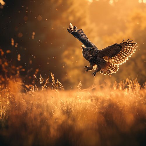 Uil in de schemering